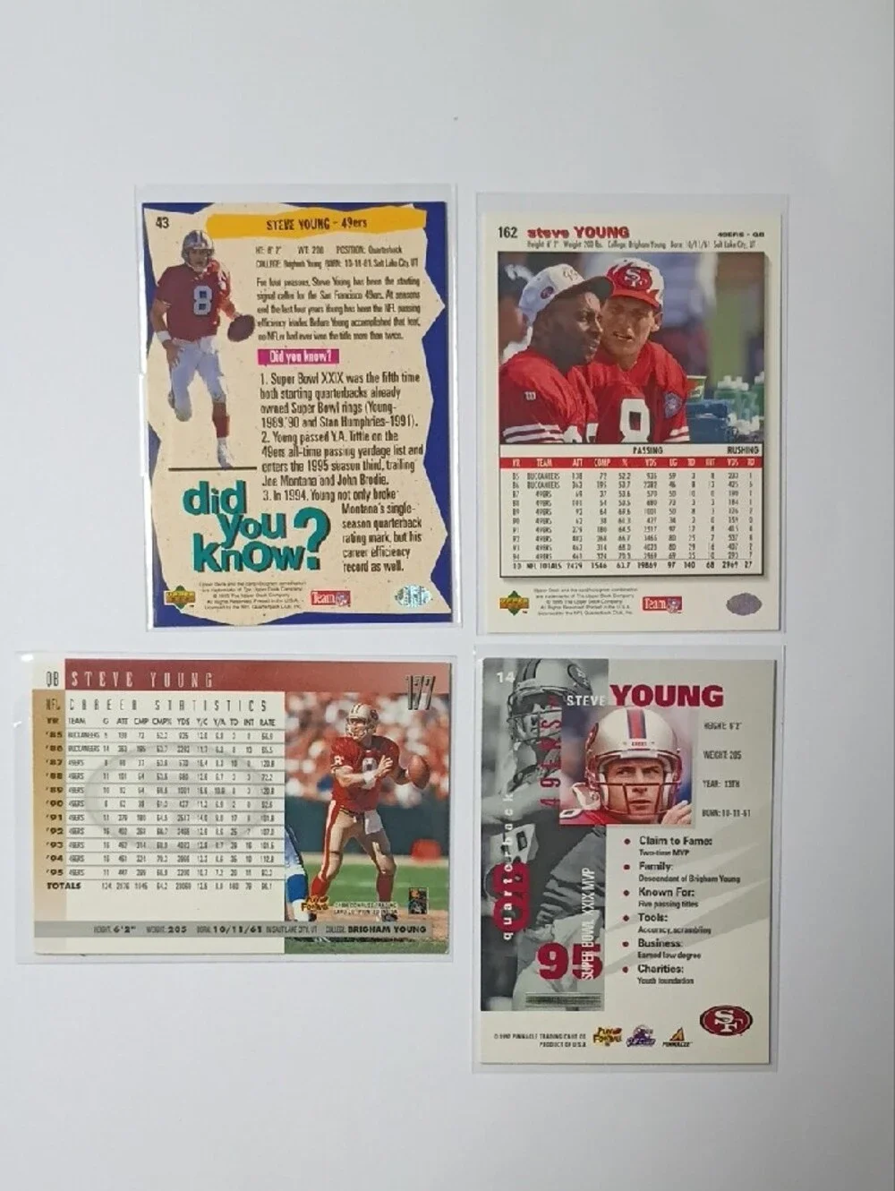 Steve Young San Francisco 49ers Football Card Set - Red